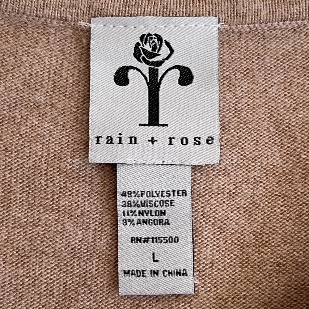 Rain + Rose Angora Blend Sweater Floral Embroidery Puff Shoulders Balloon Sleeve - Picture 5 of 14